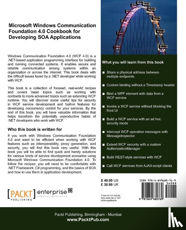 Cheng, Steven - Microsoft Windows Communication Foundation 4.0 Cookbook for Developing SOA Applications