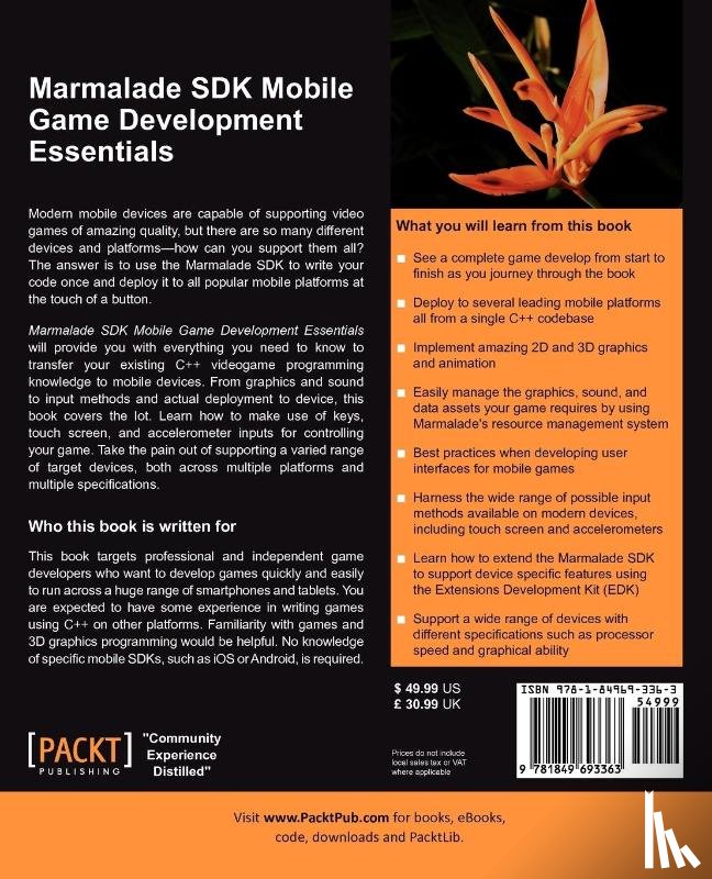 Scaplehorn, Sean - Marmalade SDK Mobile Game Development Essentials