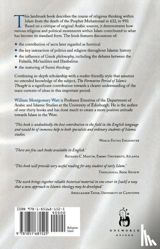 Prof. W. Montgomery Watt - The Formative Period of Islamic Thought