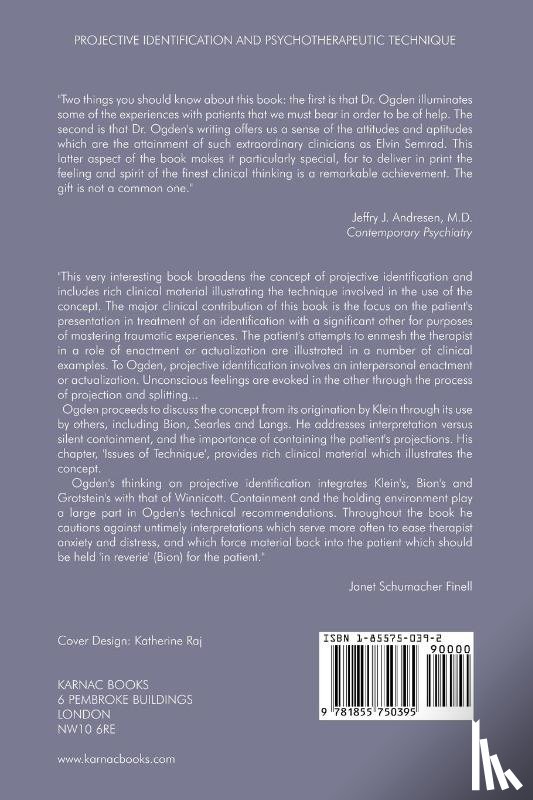 Ogden, Thomas - Projective Identification and Psychotherapeutic Technique