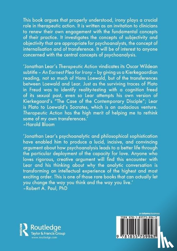 Lear, Jonathan - Therapeutic Action