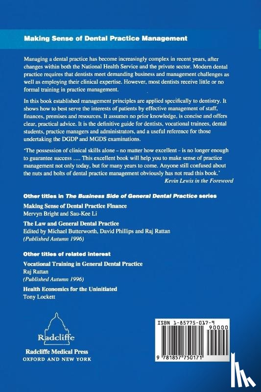Rattan, Raj, Lewis, Kevin - Making Sense of Dental Practice Management