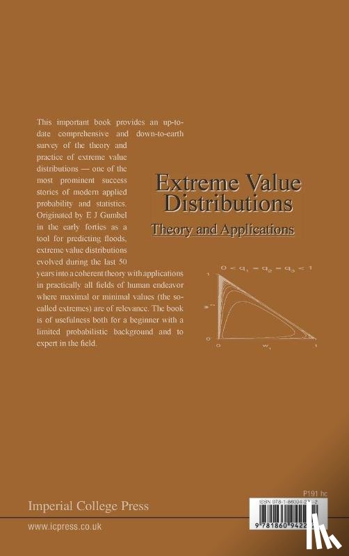 Kotz, Samuel (George Washington Univ, Nadarajah, Saralees (Univ Of Manchester - Extreme Value Distributions