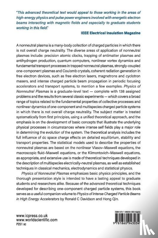 Ronald Crosby Davidson - Physics Of Nonneutral Plasmas