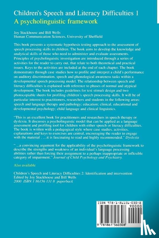 Stackhouse, Joy, Wells, Bill - Children's Speech and Literacy Difficulties, Book1
