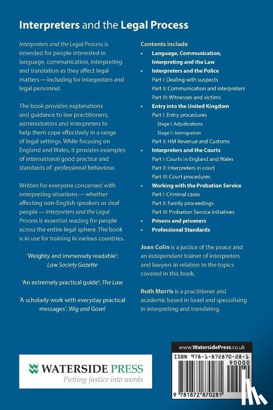 Joan Colin, Ruth Morris - Interpreters and the Legal Process