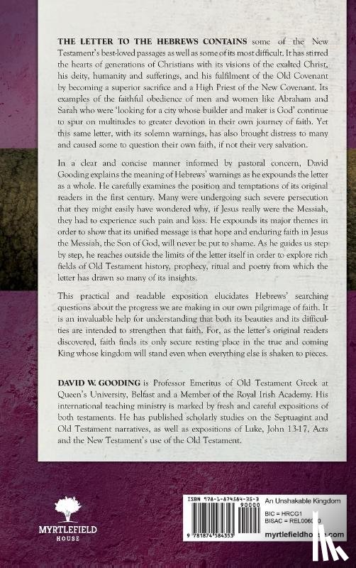 Gooding, Dr David - An Unshakeable Kingdom