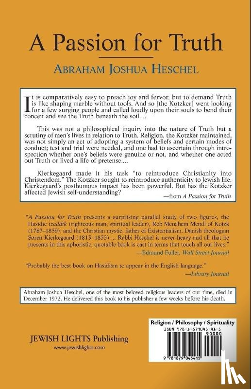 Heschel, Abraham Joshua - A Passion for Truth