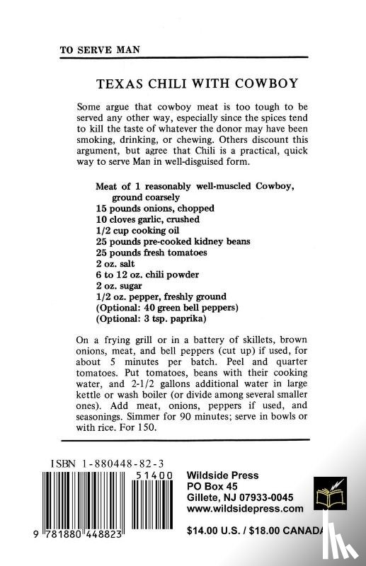 Wurf, Karl - To Serve Man