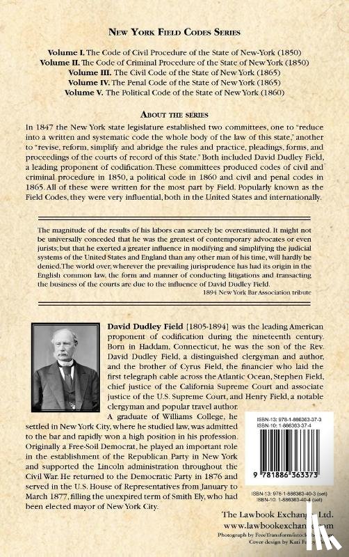 Field, David Dudley, New York - The Political Code of the State of New York