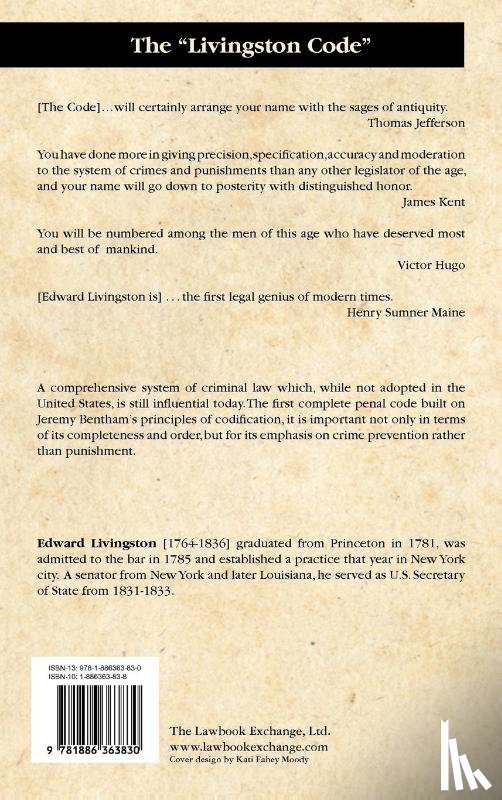 Livingston, Edward - A System of Penal Law for the State of Louisiana