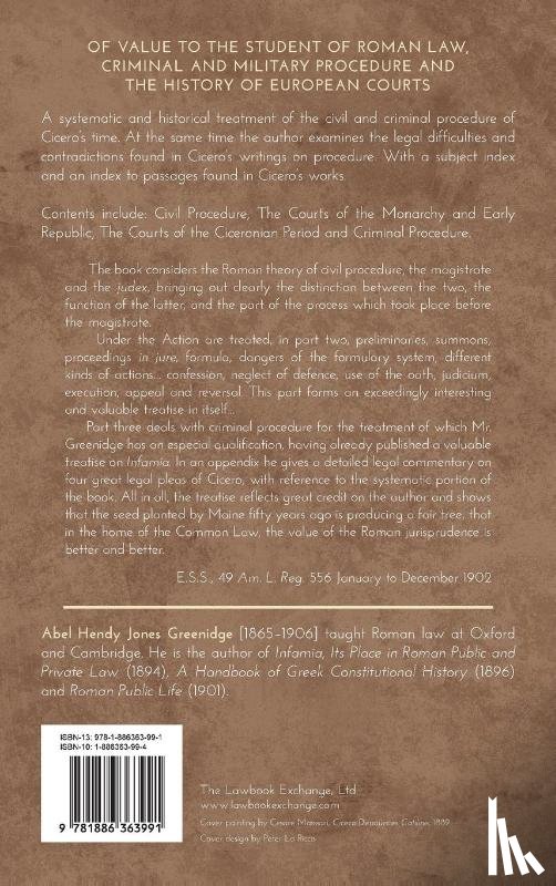 Greenidge, A H J - The Legal Procedure of Cicero's Time