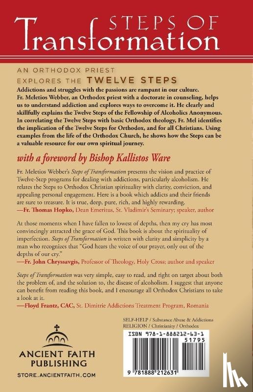 Webber, Meletios - Steps of Transformation - an Orthodox Priest Explores the 12 Steps