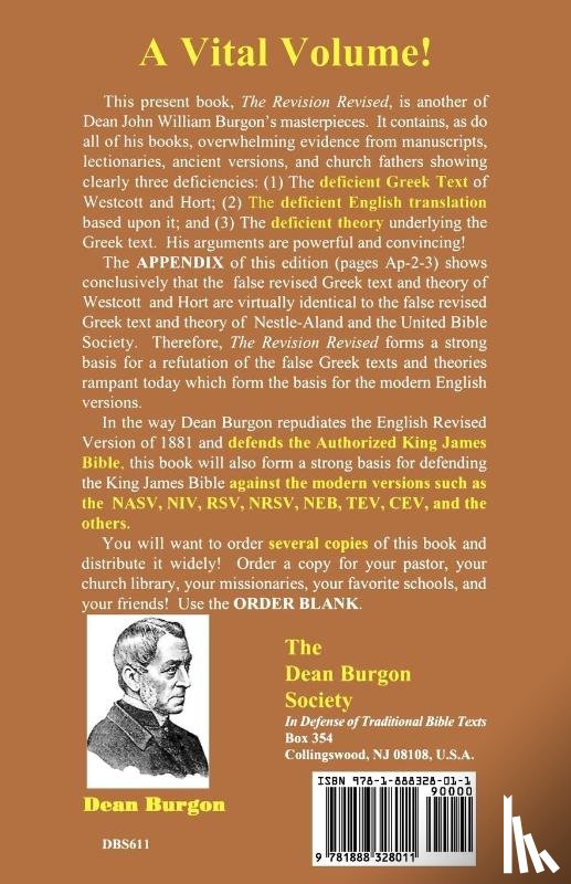 Burgon, Dean John William - The Revision Revised