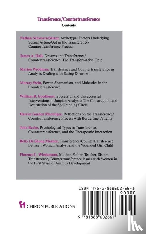  - Transference Countertransference (Chiron Clinical Series)