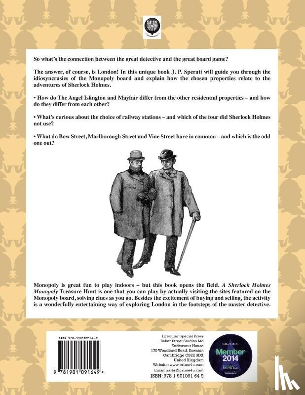 Sperati, J P - A Sherlock Holmes Monopoly - An unofficial guide and outdoor activity (Standard B&W edition)