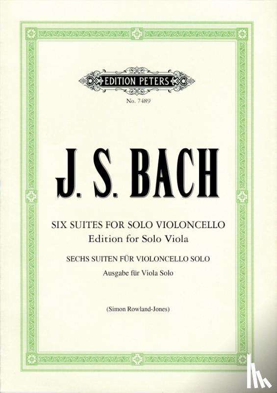Bach, Johann Sebastian - Suiten für Violoncello solo BWV 1007-1012 -Übertragung für Viola solo-