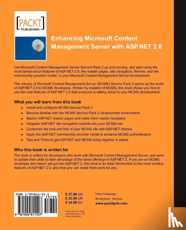 Ying, Lim Mei, Harbar, Spencer, Gobner, Stefan - Enhancing Microsoft Content Management Server with ASP.NET 2.0