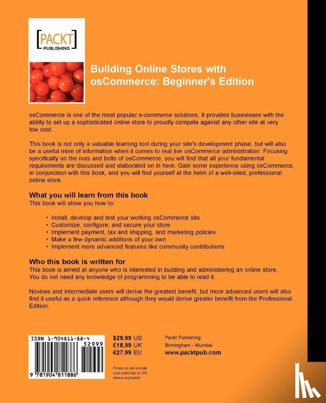 Mercer, David - Building Online Stores with osCommerce: Beginner Edition