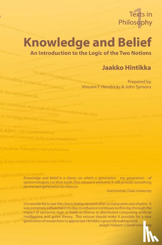Hintikka, Jaakko - Knowledge and Belief