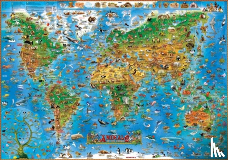  - Animals of the World kids wall map laminated