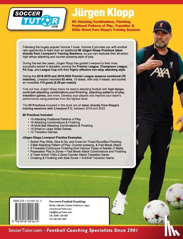 SoccerTutor. com - Jürgen Klopp - 80 Attacking Combinations, Finishing, Positional Patterns of Play, Transition & SSGs Direct from Klopp's Training Sessions