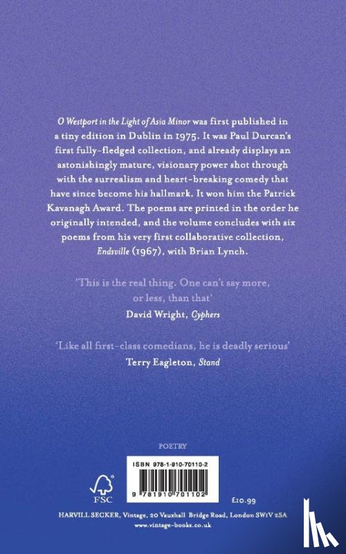 Durcan, Paul - O Westport In The Light Of Asia Minor