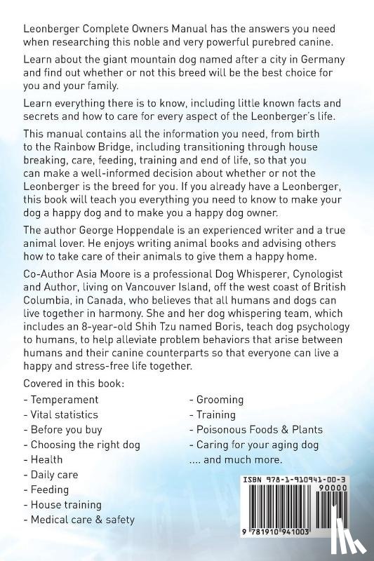 Hoppendale, George, Moore, Asia - Leonberger. Leonberger Dog Complete Owners Manual