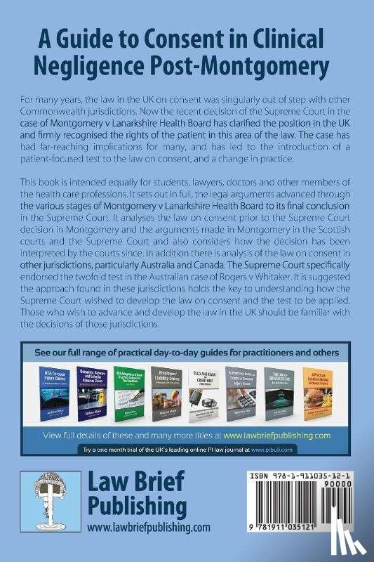 Sutherland, Lauren - A Guide to Consent in Clinical Negligence