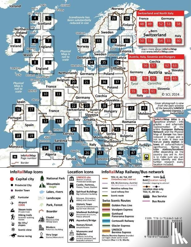 Ross, Caty - Europe Railway Map 2024 - Features Detailed Atlas for Switzerland and Austria - Designed for Eurail/Interrail Global Pass