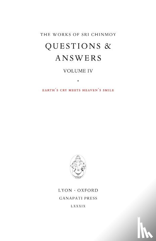 Chinmoy, Sri - Answers IV