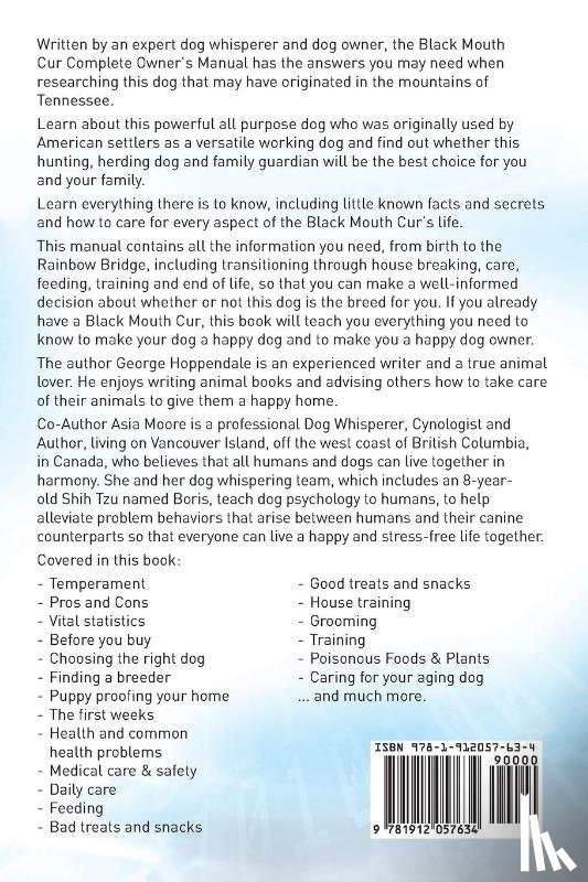 Hoppendale, George, Moore, Asia - Black Mouth Cur. Black Mouth Cur Complete Owners Manual. Black Mouth Cur book for care, costs, feeding, grooming, health and training.