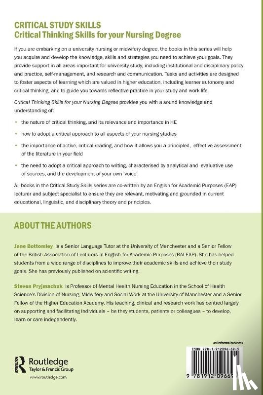 Bottomley, Jane, Pryjmachuk, Steven - Critical Thinking Skills for your Nursing Degree