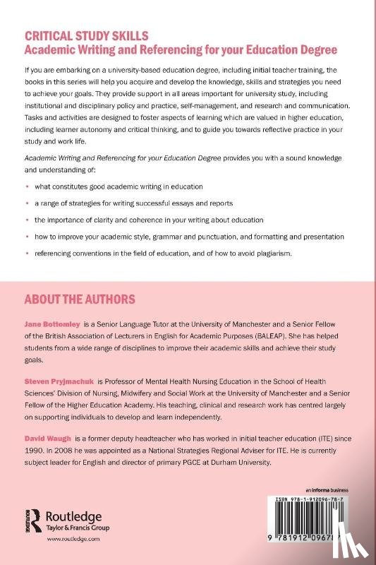 Bottomley, Jane, Pryjmachuk, Steven, Waugh, David (University of Durham - Academic Writing and Referencing for your Education Degree