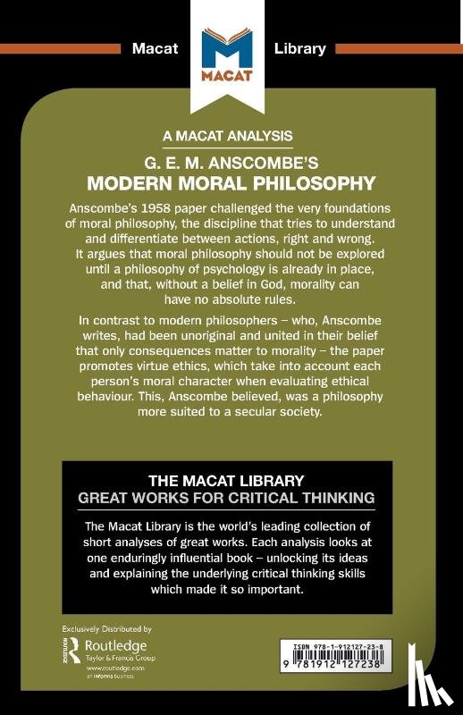 Blamey, Jonny, Thompson, Jon W. - An Analysis of G.E.M. Anscombe's Modern Moral Philosophy