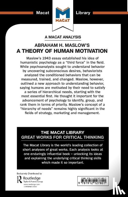 Stoyanov, Stoyan - An Analysis of Abraham H. Maslow's A Theory of Human Motivation