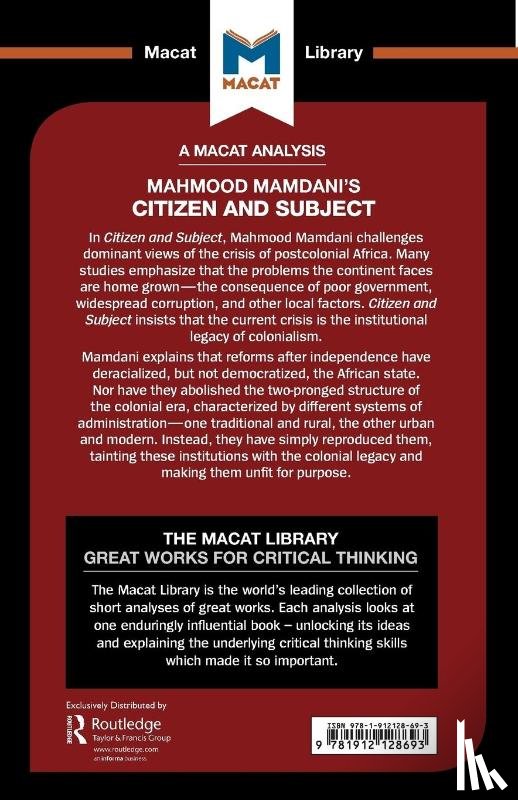de Goede, Meike - An Analysis of Mahmood Mamdani's Citizen and Subject