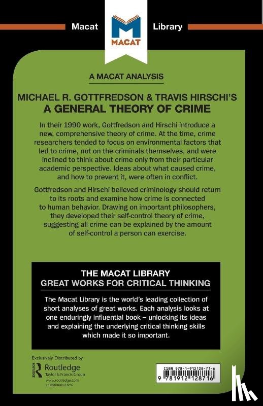 Jenkins, William - An Analysis of Michael R. Gottfredson and Travish Hirschi's A General Theory of Crime