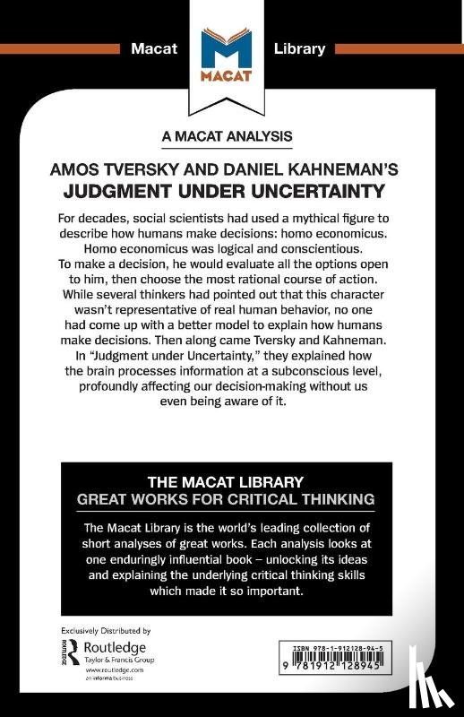 Morvan, Camille - An Analysis of Amos Tversky and Daniel Kahneman's Judgment under Uncertainty