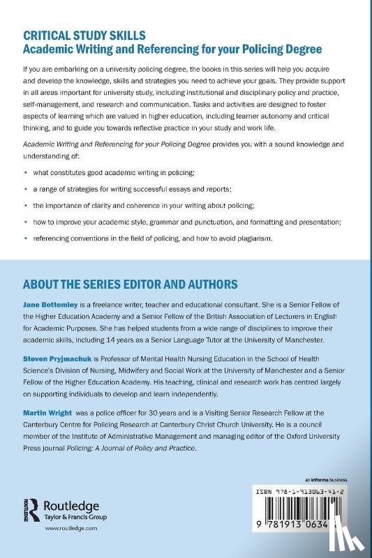 Bottomley, Jane, Pryjmachuk, Steven, Wright, Martin - Academic Writing and Referencing for your Policing Degree