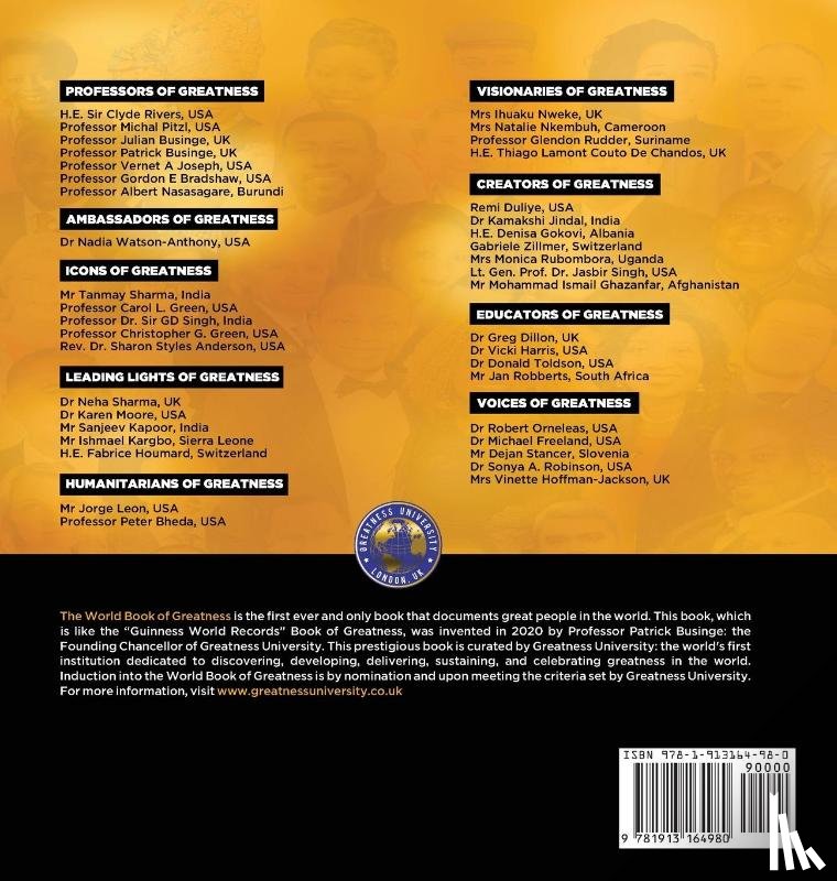 University, Greatness - The World Book of Greatness 2021