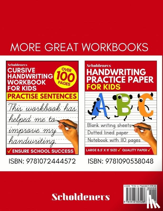 Scholdeners - Cursive handwriting workbook for teens