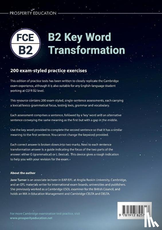 Turner, Jane - B2 Key Word Transformation