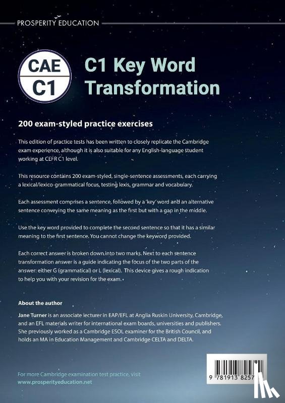 Turner, Jane - C1 Key Word Transformation
