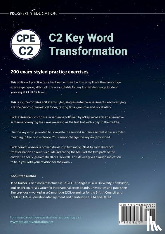 Turner, Jane - C2 Key Word Transformation