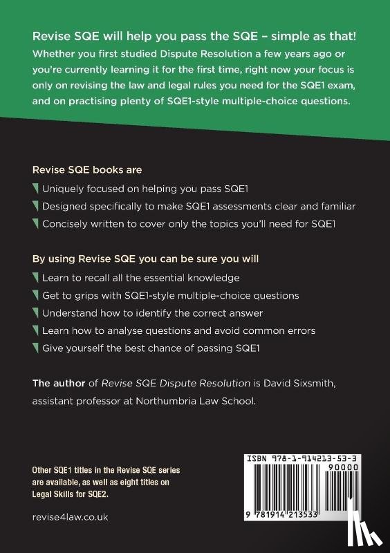 Sixsmith, David - Revise SQE Dispute Resolution