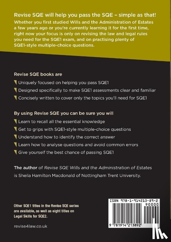 Hamilton Macdonald, Sheila - Revise SQE Wills and the Administration of Estates