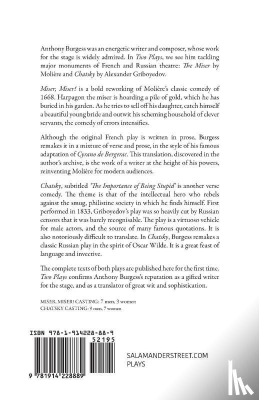 Griboyedov, Alexander, Moliere, Jean-Baptiste Poquelin - Chatsky & Miser, Miser! Two Plays by Anthony Burgess