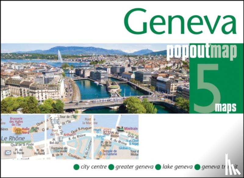 Map, Popout - Geneva PopOut Map - pocket size, pop up, street map of Geneva