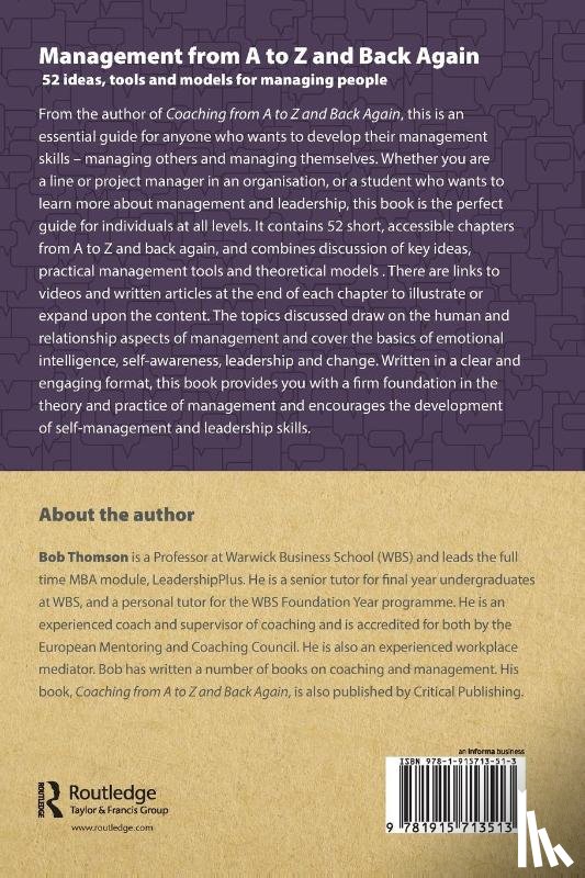 Thomson, Bob - Management from A to Z and back again